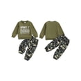 thumbnail image 2 of Loicainy Toddler Kids Boy Camouflage Outfit 12 18 24 Months 2T 3T 4T 5T 6T Letter Print Long Sleeve Sweatshirt Cargo Pants 2 Piece Clothes Set, 2 of 9