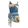 thumbnail image 6 of POLERO Girls' One-Piece Swimsuit with Mesh Cover Up Skirt - Tropical Floral Palm Design - Quick Dry, Adjustable Straps for Beach & Pool Vacations (7-18 Years), 6 of 10