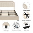thumbnail image 4 of Homfa King Size Storage Bed, 4 Drawers Vevlet Platform Bed Frame with Adjustable Upholstered Headboard, Creamy White, 4 of 8
