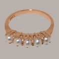 thumbnail image 5 of LBG British Made 10k Rose Gold Cultured Pearl Womens Promise Ring - 33 size options - Size 9.5, 5 of 7