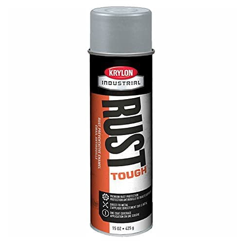 Krylon Industrial Rust Tough Acrylic Alkyd Enamel Gloss Light Machinery Gray 15Oz