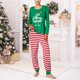 thumbnail image 3 of Pantalones De Camisa De Otoño Conjunto de pijama familiar de 2 piezas con cuello redondo y estampado de dibujos animados estilo navideño traje diario Kuymtek Mamá Verde M para Mujer, 3 of 6