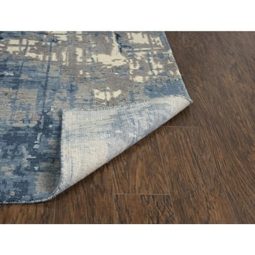 Alora Decor Radiant 2'6" x 10' Abstract Blue/Ivory/Gray Hybrid Area Rug