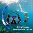 thumbnail image 3 of Máscaras de buceo Tubo de respiración de esnórquel Conjunto de gafas antivaho para adultos (Azul) Hugtrwg Para estrenar, 3 of 8