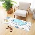 thumbnail image 6 of Bath Mat Soft Plush Non-Slip Absorbent Bathroom Rugs 39"x20" Cute Line Whales, 6 of 8
