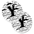 thumbnail image 1 of Letter Y Moustache Initial Ensemble de 2 Porte-Gobelets sous-Verre de Voiture, 1 of 1