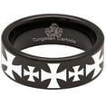thumbnail image 5 of Malta Cross Tungsten Carbide Ring, 5 of 9