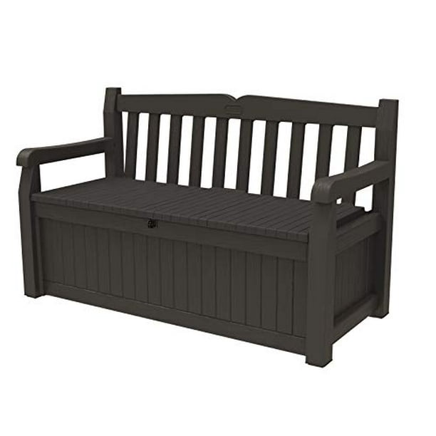 Keter Solana 70 Gallon Storage Bench, Small Outdoor Seat With Storage