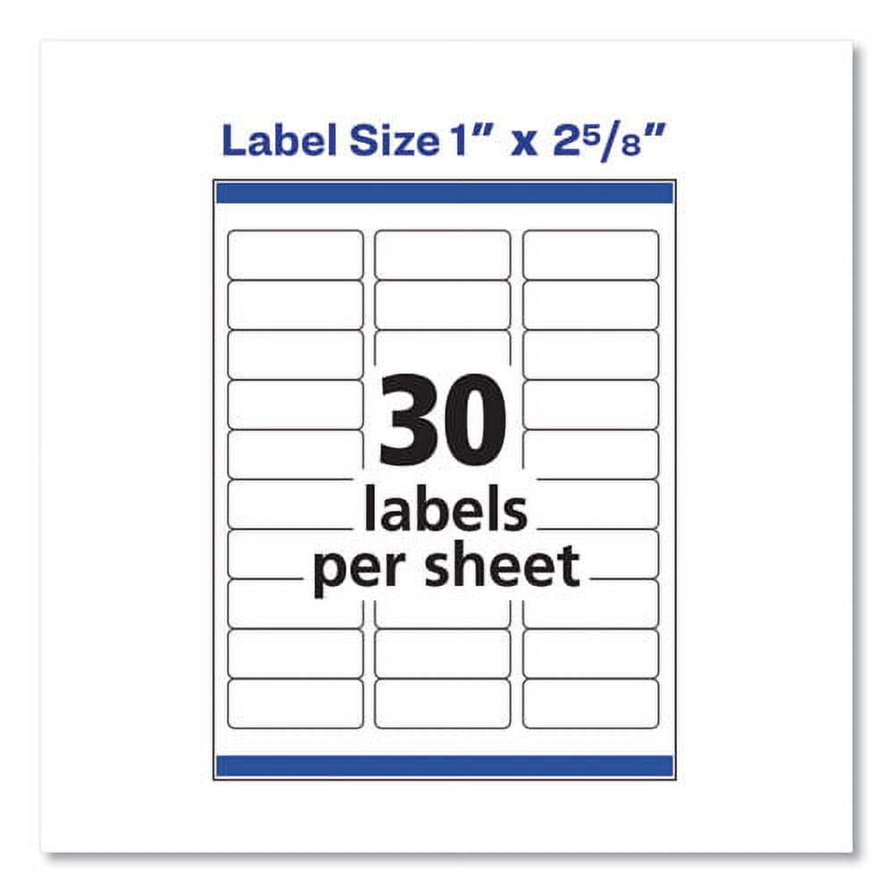 Easy Peel White Address Labels W/ Sure Feed Technology, Inkjet Printers, 1 X 2.63, White, 30/sheet, 100 Sheets/box | Bundle of 5 Boxes