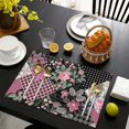 thumbnail image 4 of Pioneer Flower Floral Print Pattern Summer Placemats Table Placemats Set Of 4-Linen Kitchen Washable Placemats Table Mats 12x18 Inch Non-Slip Heat Resistant, 4 of 6