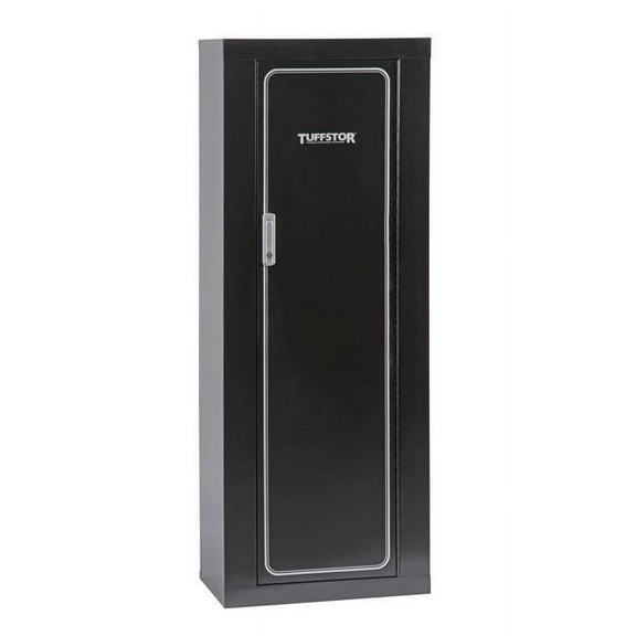 55 x 20.5 x 11 in. 10 Gun Metal Security Cabinet, Black