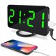 thumbnail image 2 of Reloj despertador digital con pantalla LED grande y cargador USB dual., 2 of 5