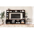 thumbnail image 5 of Euroco Elegant 95.5" TV Stand with Storage & Display Shelves, Tempered Glass Doors, and Wire Management for TVs up to 80" – Modern Entertainment Center, 5 of 9