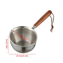 Stainless Steel Small Oil Pot | 3-Layer Steel Thickened Hot Oil Pan | Deepened Design Minimizes Splashing | Multi-Use Butter Warmer & Sauce Pan | 16.5cm Household Cooking Pot