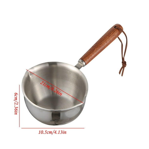 Pisexur Batería de cocina Olla pequeña de acero inoxidable 304 de tres capas para aceite caliente, espesada, con protección contra salpicaduras, para uso doméstico para la cocina del hogar