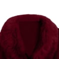 thumbnail image 2 of YueHuiYing Poncho Shawl Wrap Women Cape Winter Faux Fur Trim Coat Sleeveless Cardigan Dressy Cloak for Party, 2 of 4