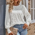 thumbnail image 6 of Njoeus Funny Tshirts, Ladies Plain Round Neck Work T-Shirt Casual Long Sleeve Tunic Blouse Tops for Women, 6 of 7
