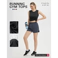 thumbnail image 5 of BALEAF Women's Sleeveless Workout Tops Athletic Racerback Tank Top High Neck Yoga Running Shirts Loose Fit Gym Tennis Black L, 5 of 6