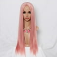 thumbnail image 3 of SUCS Women's Fashion Wig Pink Synthetic Hair Long Wigs Wave Curly Wig, 3 of 5
