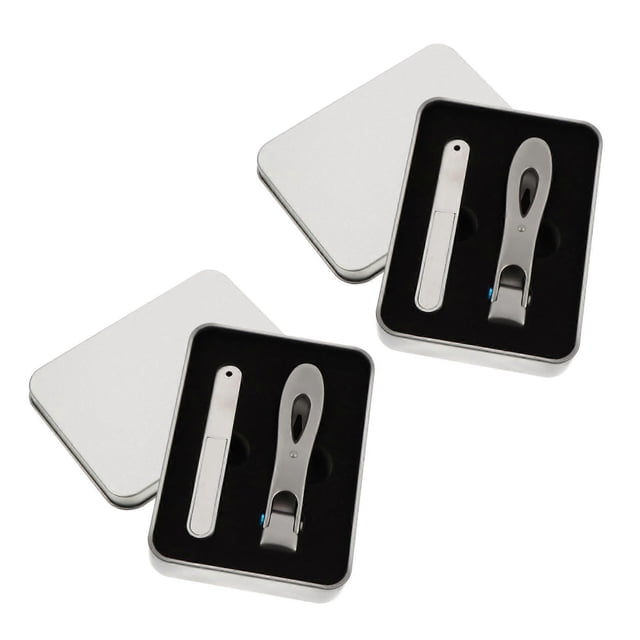 Juego de cortaúñas de acero inoxidable con estuche, kit profesional de manicura y pedicura para viajes.