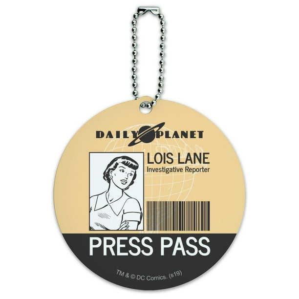 Graphics and More - Superman Lois Lane Press Pass Round Luggage ID Tag ...