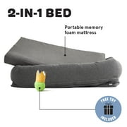 BARK 2-in-1 Memory Foam Cuddler Dog Bed | Plush Orthopedic Joint Relief Crate Lounger or Donut Pillow Bed, Machine Washable + Removable Cover | Waterproof Lining | Includes Toy