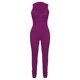 thumbnail image 1 of Gibobby pantalones siameses color liso Mono sin mangas sexy con cuello en V profundo para mujer con cintura ahuecada(Morado， L), 1 of 4