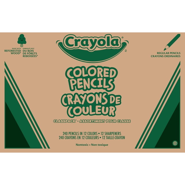 Lápices de colores Crayola Classpack de 240 unidades con 12 sacapuntas