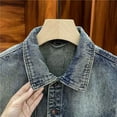 thumbnail image 6 of Tawop Jackets for Men Vest Denim Sleeveless Motorcycle Solid Mens Clothing,Blue,XL, 6 of 8