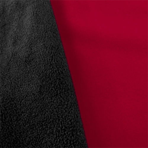 Red/Black Stretch Soft Shell Fleece, Fabric By the Yard