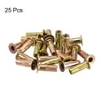 thumbnail image 3 of Unique Bargains 1/4-20 Multi-Grip Rivet Nuts, 25 Pack Pre-Bulbed Shank Insert Nut Gold Zinc, 3 of 5