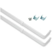 Classic Touch Heavy Duty Double Curtain Rod, White, 28-48 Inches