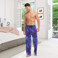 thumbnail image 6 of FORMRS Mens Pajama Pants with Pockets Cotton Sleepwear Lounge Bottoms Sizes S-2XL, Purple Mushrooms Pattern, 6 of 7