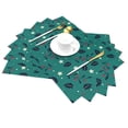 thumbnail image 2 of XMXT 4 Pcs Woven Placemats, Hollyhock Fruit Leaf Design Stain Resistant Anti-Skid Placemat for Kitchen Table, 12 x 18 inches, 2 of 6