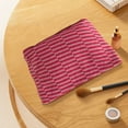 thumbnail image 6 of Vrorvz Makeup Bag Knitted Yarn Cosmetic and Pencil Case with Stripe Color Blocking for Stylish Storage and Organization 9.8"x2.4.7"x6" Red, 6 of 8