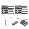 thumbnail image 3 of 10Pcs 50Mm Sl4 Hardness Magnetic Slotted Screwdriver Bits Set For Hand Drill, 3 of 9