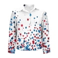thumbnail image 3 of 4Th of July Women's Linen Independence Day American Flag Floral Print Shirt Casual Button Down Short Sleeve Blouse, 3 of 4