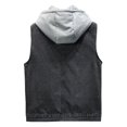 thumbnail image 4 of Men Vest Loose And Detachable Hooded Denim Vest Jacket, 4 of 4