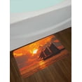 thumbnail image 2 of Sailboat Bath Mat, A Boat Sailing in Front of a Sunset in Key West Florida Sundown Tropical, Non-Slip Plush Mat Bathroom Kitchen Laundry Room Decor, 29.5 X 17.5 Inches, Orange Dark Orange, Ambesonne, 2 of 2