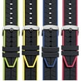 thumbnail image 4 of Morellato Sesia Silicone Watch Strap - Black And Blue - 20mm - Chrome-plated Stainless Steel Buckle - RUBBER Collection, 4 of 8