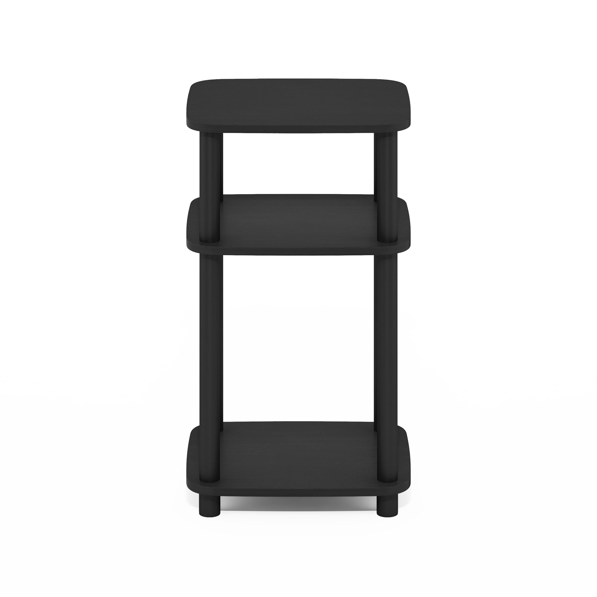 Furinno Just 3-Tier Turn-N-Tube Curve End Table, Side Table, 1-Pack, Americano/Black