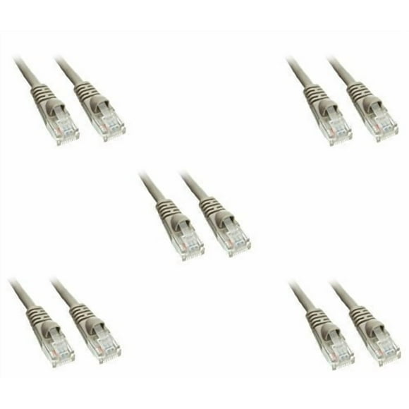 eDragon Cat5e Câble Patch Ethernet Haute Vitesse, (25 Pieds/7.6 Mètres), Anti-Accroc/moulé, Gris, (5 Pack)