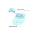 thumbnail image 5 of Sun Protection Hat for Women | Wide Brim UV Blocking Visor - Breathable Cut-Out Top, Adjustable Elastic Band, Lightweight Cloth Material | Outdoor Beach Swim - 28x25cm, 5 of 9