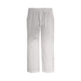 thumbnail image 5 of Audhol Womens Linen Pants, Womens Linen Striped Summer Pants 2025 Cropped Casual Loose Fit Petite Straight Pinstripe Shorts Linen Capri Pants for Women White XL, 5 of 6