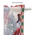 thumbnail image 5 of Winter Snowman Linen Curtain Valance for Bedroom/Bathroom/Kitchen/Office/Living/Dining Room Windows,Christma Tree Christma Plaid Bird Rod Pocket Topper Drapes Decorative Cafe Drapery Panel 60x18, 5 of 6