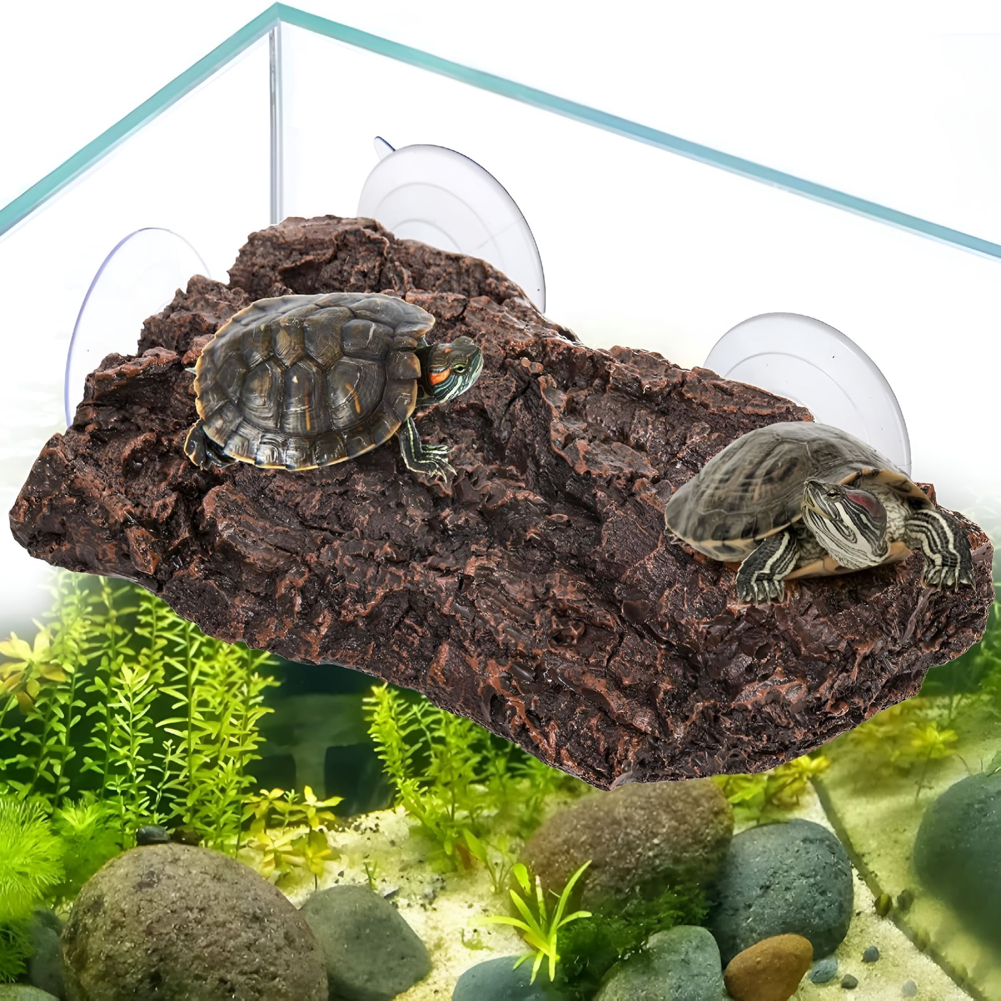 ACDANC Turtle Basking Platform,Fish Tank Aquarium Tortoise Climbing Platform with 3 Suction Cups,Baby Tortoise Resting Terrace,Climbing Ramp Shale Reptiles Dock for Terrapins,Frogs