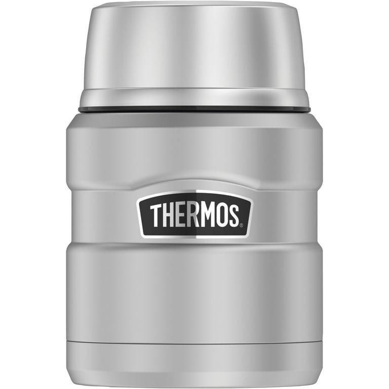 Thermos King 24-Ounce Drink Bottle & Thermos King 16-Ounce Food Jar with  Folding Spoon, Stainless Steel 