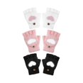 thumbnail image 1 of wonima44 Geyoga 3 Pair Heart Fingerless Gloves Convertible Flip Top Gloves Winter Half Finger Mitten for Boy Girl 5-10 Year, 1 of 1