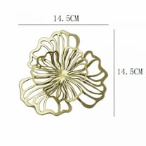 LAMIRO Floral Wall Hanging Decor Metal Wall Art Decoration for Bathroom Living Room Golden Small