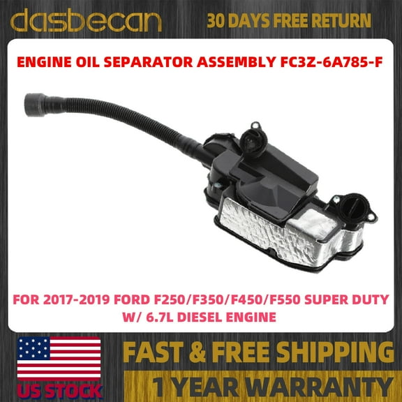 Dasbecan Engine Crankcase Oil Separator For Ford F-250 F-350 Super Duty 6.7L 2017-2019 #FC3Z-6A785-F FC3Z6A785F